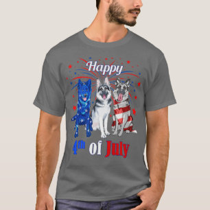 Rött vitt blått USA amerikanska Flagga German Shep T Shirt
