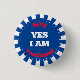 Rött vitt blått vaccinationsknapp knapp