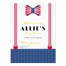 Rött vitt blått välkomsttecken för 4:e juli-babyvi