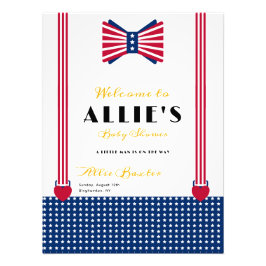 Rött vitt blått välkomsttecken för 4:e juli-babyvi fototryck