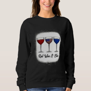 Rött vitt blått Vin-glasögon, 4:e juli Patriotic T Shirt
