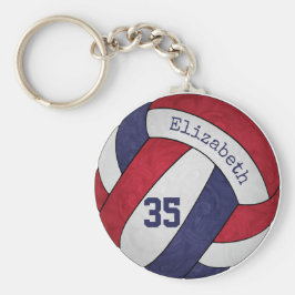 rött vitt blått volleyball-nyckelkedja med namn nu nyckelring