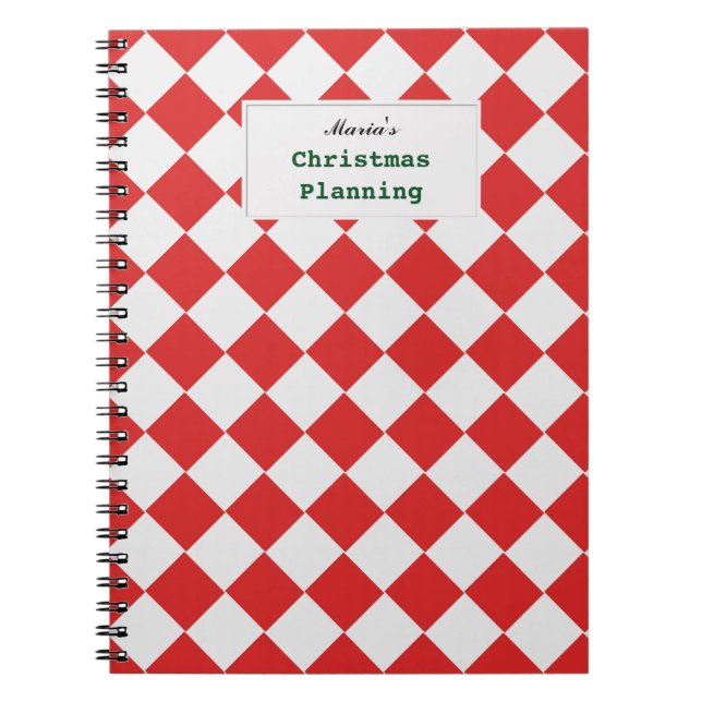 Rött vitt diagonalband, Mönster, all text Anteckningsbok (Framsidan)