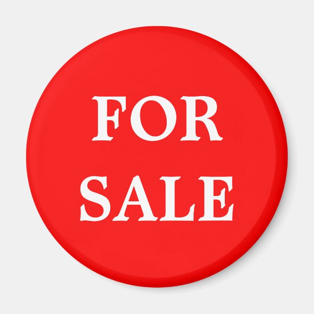 Rött vitt för säljare eller detaljhandelsskylt magnet (Framsidan)