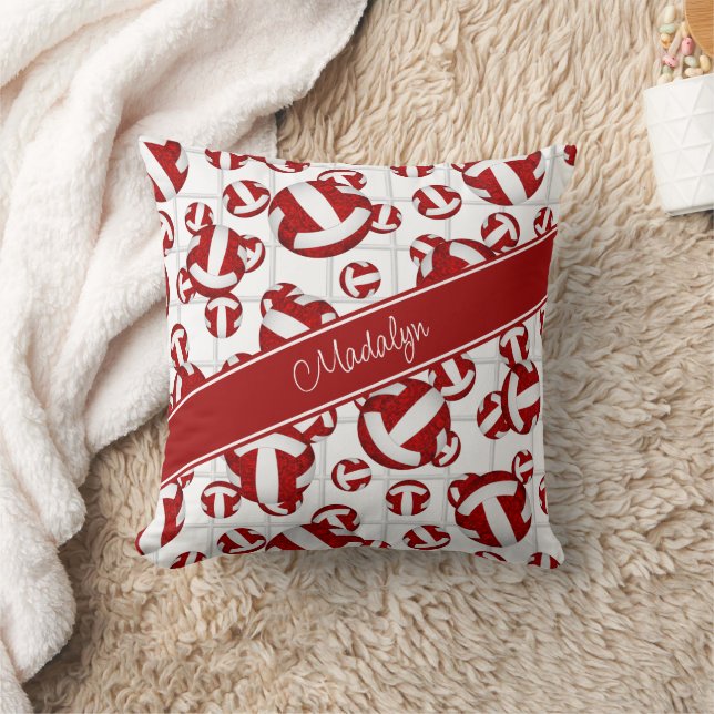 rött, vitt gigantiskt team färg volleybollar netto kudde (Filt)