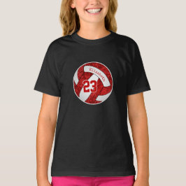Rött vitt hennes volleyball-lag färg jersey-nummer t shirt