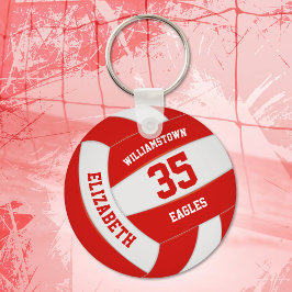 rött vitt idrottslag färg volleyball nyckelring