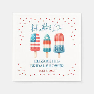 Rött, Vitt & Jag Gör Patriotiska Popsicle Bröllops Pappersservett