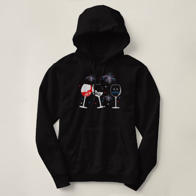 Rött vitt och blått glass Tee i Vin i 4:e (Design framsida)