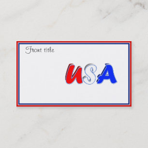 Rött vitt och blått USA-text Visitkort