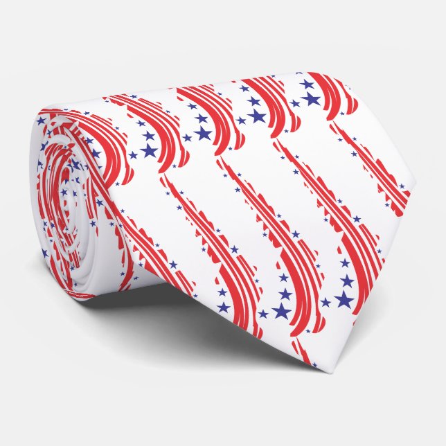 Rött vitt och blått utskriftsknecktie slips (Rullad)