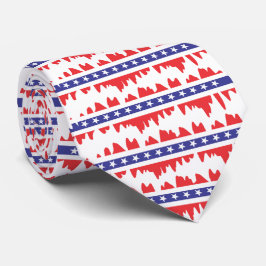 Rött vitt och blått utskriftsknecktie slips