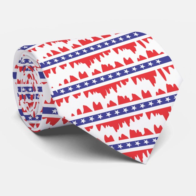 Rött vitt och blått utskriftsknecktie slips (Rullad)
