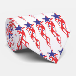 Rött vitt och blått utskriftsknecktie slips