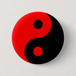 Rött Yin Yang symbol Knapp