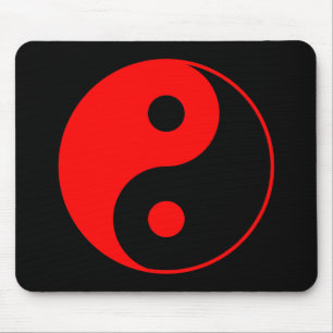 Rött Yin Yang symbol Mousepad Musmatta