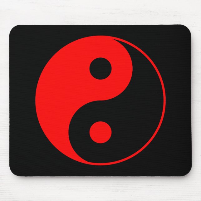 Rött Yin Yang symbol Mousepad Musmatta (Framsidan)