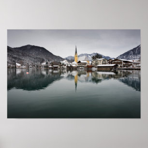 Rottach-Egern på Tegernseen, Bayern i vinter Poster