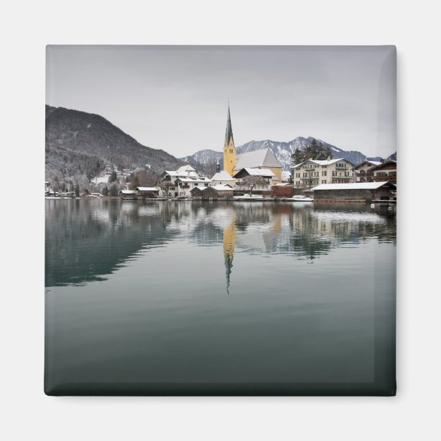 Rottach-Egern vid Tegernsee, Bayern på vintern Magnet (Framsidan)