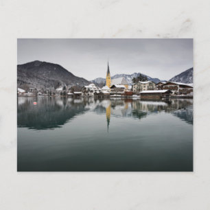Rottach-Egern vid Tegernsee, Bayern på vintern Vykort