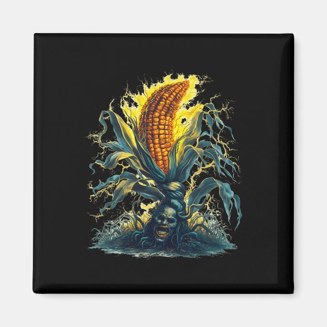 Rotten Maj Maize Ghost Ghoul Harvest Halloween Fu Magnet (Framsidan)