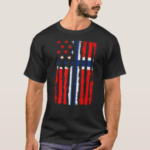 Rötter av norsk amerikansk Pride USA flagga Norge T Shirt