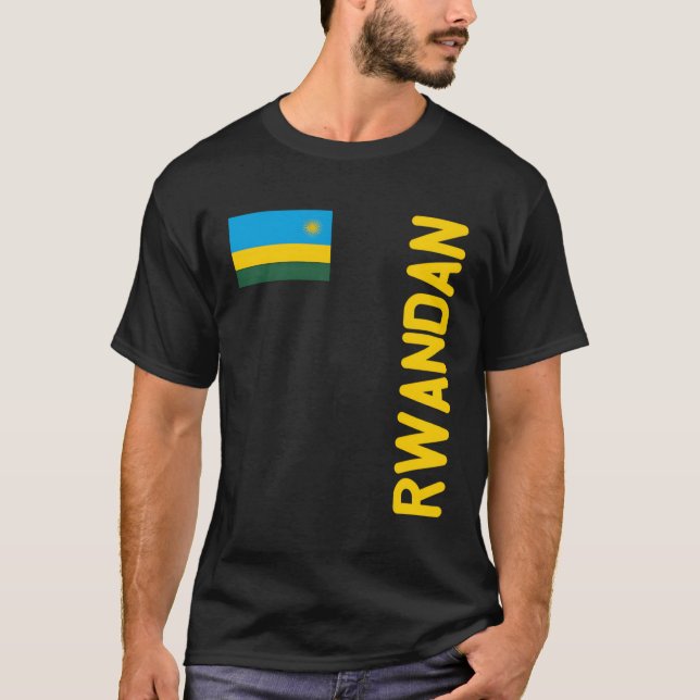 Rötter av rwandiska Flagga och Rwanda T Shirt (Framsida)