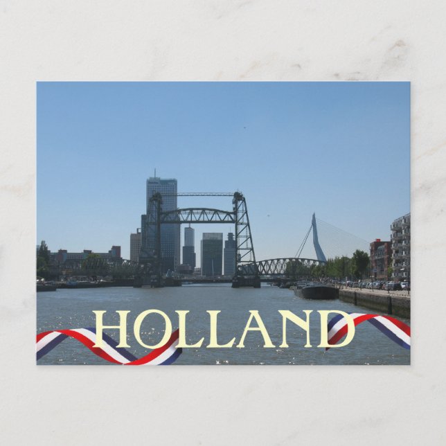 Rotterdam Bridges Holland Postcard Vykort (Framsida)