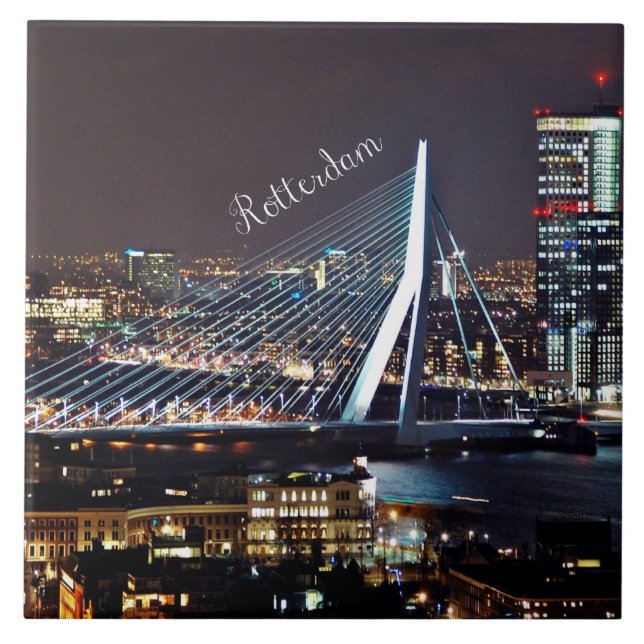 Rotterdam Cityscape Kakelplatta (Framsidan)