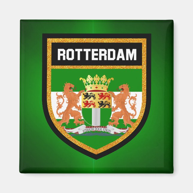 Rotterdam Flagga Magnet (Framsidan)