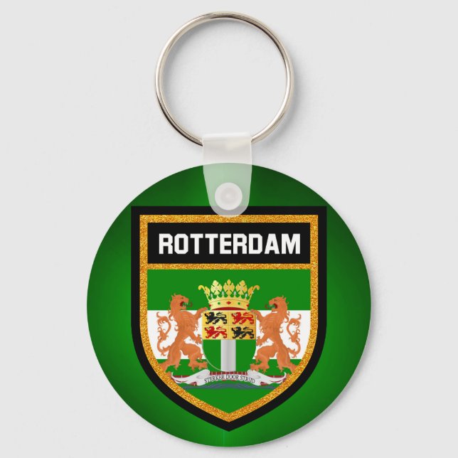 Rotterdam Flagga Nyckelring (Framsida)
