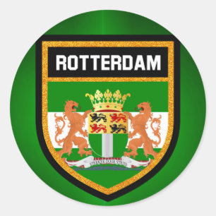 Rotterdam flagga runt klistermärke
