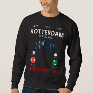 Rotterdam kallar Nederländerna Souvenir Lång Ärmad Tröja