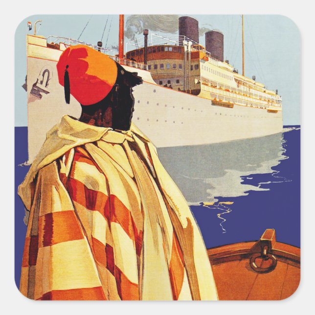 Rotterdam Lloyd Fyrkantigt Klistermärke (Framsida)