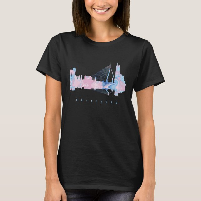 Rotterdam Nederländerna Bro Modern Resa T-Shirt (Framsida)
