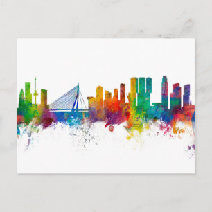 Rotterdam Nederländerna Skyline Vykort