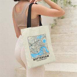 Rotterdam, Nederländerna, Stadskarta Totebag Tygkasse