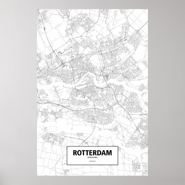 Rotterdam, Nederländerna (svart på vitt) Poster (Framsidan)