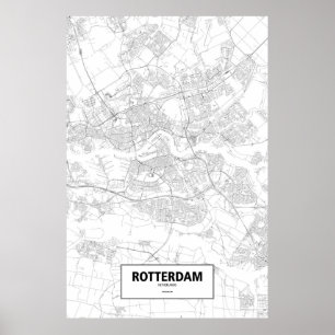Rotterdam Nederländerna (svarten på vit) Poster