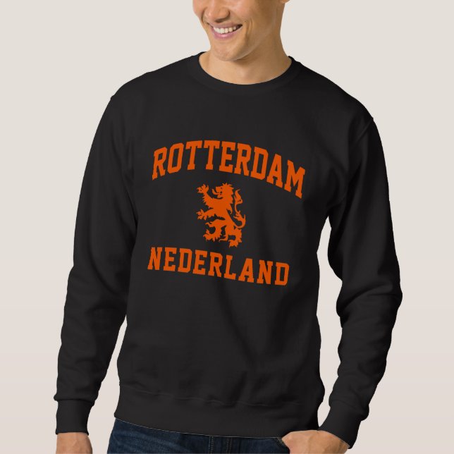 Rotterdam Nederlands Lång Ärmad Tröja (Framsida)