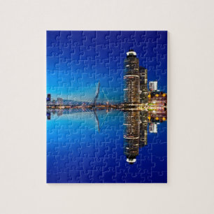 Rotterdam Night Skyline Pussel