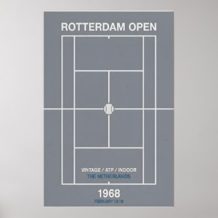 Rotterdam Open Väggkonst Vintage Tennis Grafik