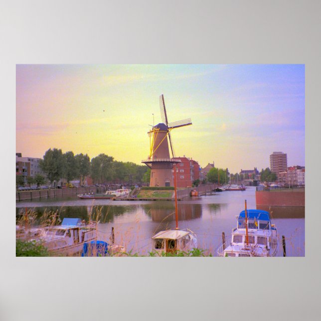 Rotterdam, Schiedam kvarn och den gamla hamnen Poster (Framsidan)