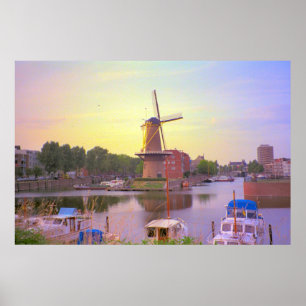 Rotterdam, Schiedam kvarn och gammal hamn Poster