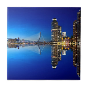 Rotterdam Skyline Cityscape Kakelplatta