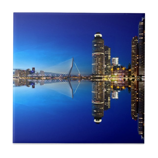 Rotterdam Skyline Cityscape Kakelplatta (Framsidan)