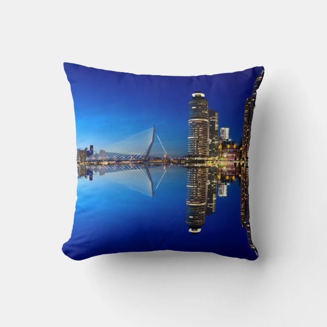 Rotterdam Skyline Cityscape Kudde (Framsida)