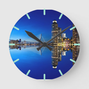 Rotterdam Skyline Cityscape Rund Klocka