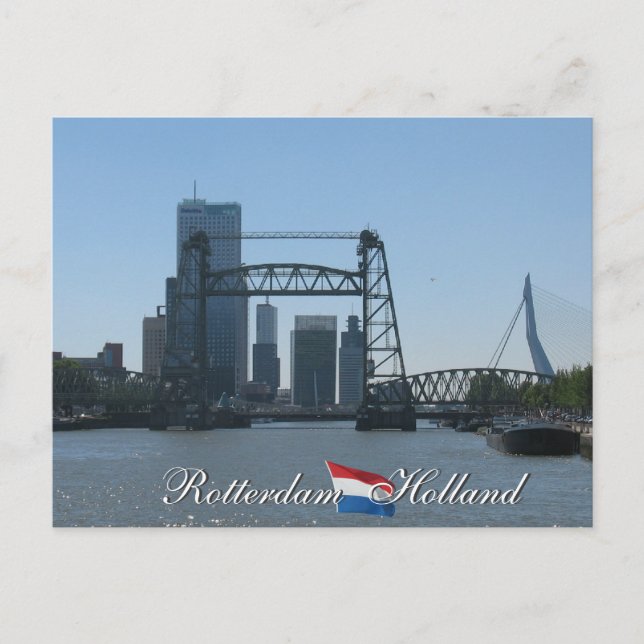 Rotterdam Skyline Holland Postcard Vykort (Framsida)