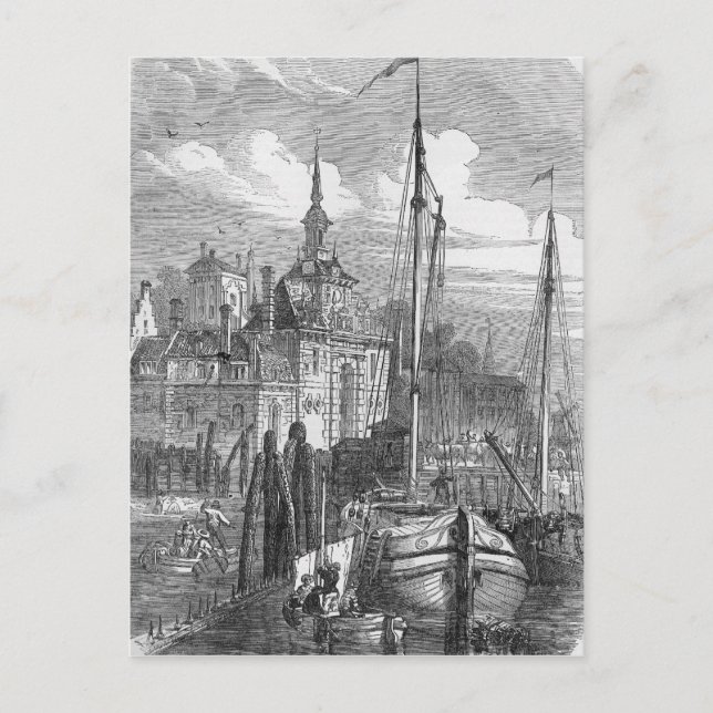 Rotterdams hamn, Nederländerna Vykort (Framsida)